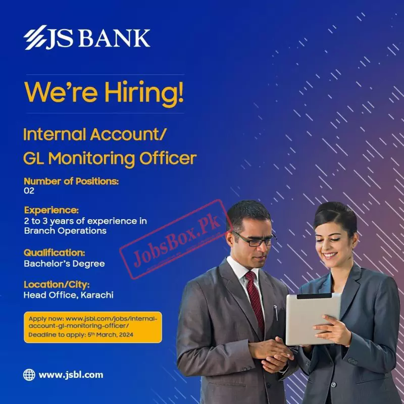 Monitoring Officer Jobs 2024 in JS Bank Karachi (Online Apply)