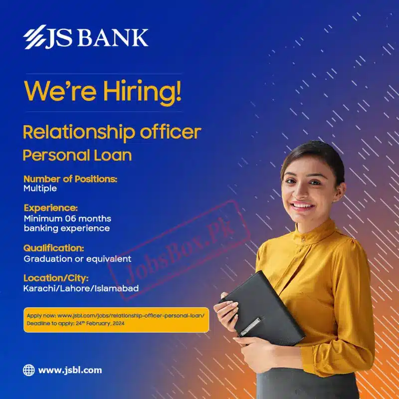 Karachi JS Bank Limited JSBL Jobs 2024 in Pakistan