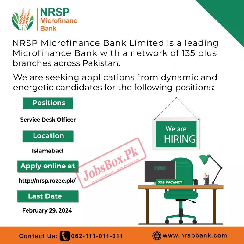 NRSP Microfinance Bank Jobs 2024 {100+New Vacancies}