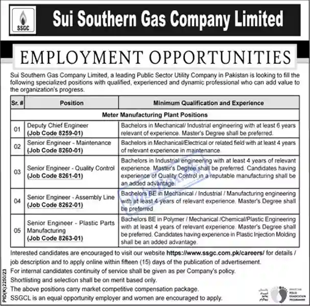 Latest Sui Southern Gas Company Limited Jobs 2024 (Online Apply)