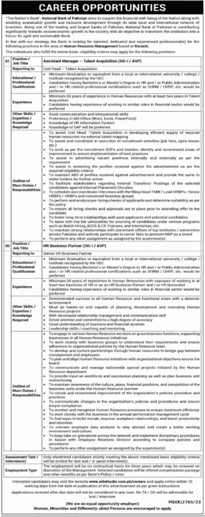 Latest NBP Jobs 2024 | National Bank Pakistan Careers